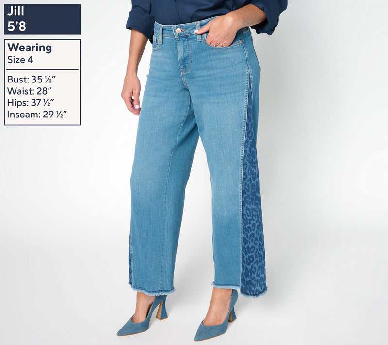 NYDJ Teresa Petite Wide Leg Jeans with Contrast Sideseam Gusset — View 9