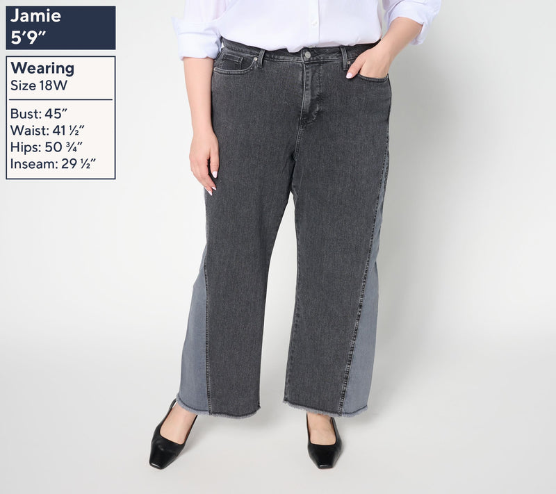 NYDJ Teresa Petite Wide Leg Jeans with Contrast Sideseam Gusset — View 8