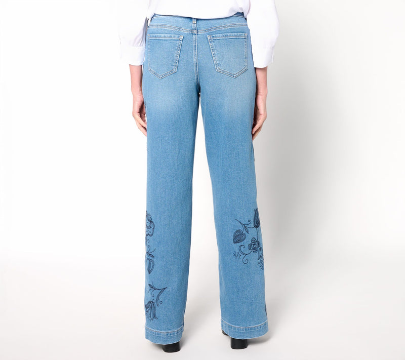 NYDJ Teresa Wide-Leg Regular Solid/Novelty Jeans — View 9