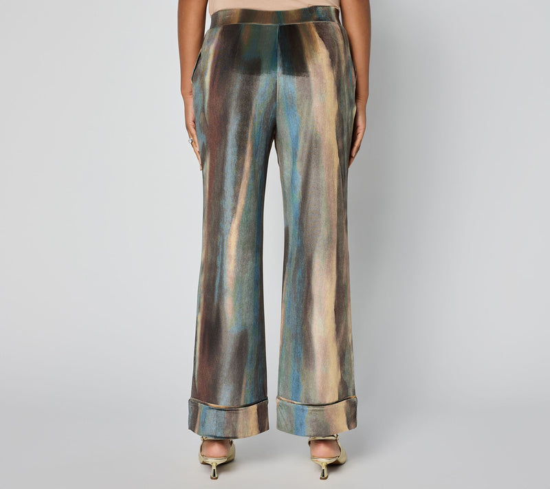 LOGO by Lori Goldstein Regular Printed Velvet Full Length Pants — View 8