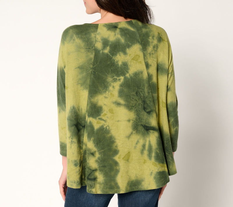 LOGO by Lori Goldstein Brushed Knit Tie Dye Dolman Top — View 4