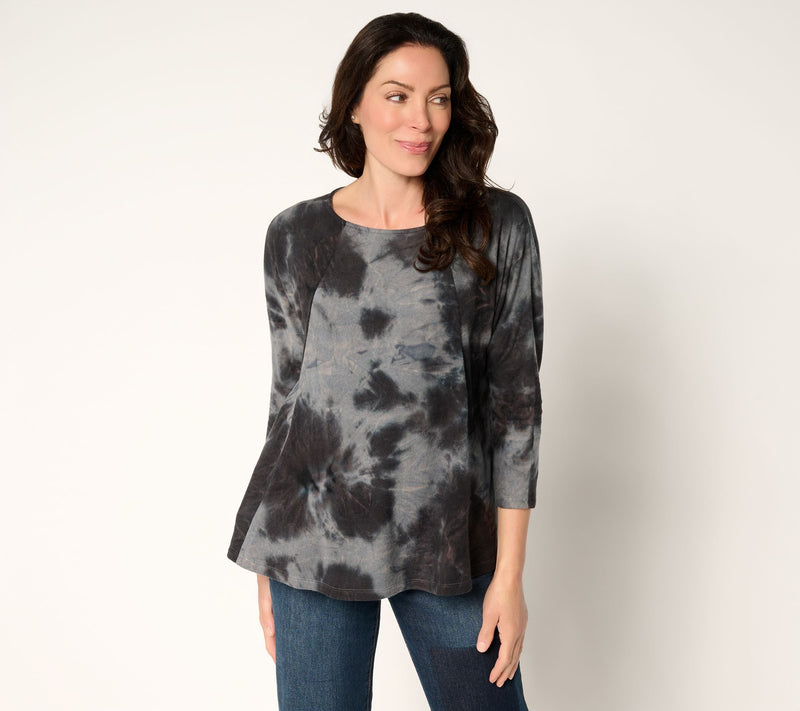 LOGO by Lori Goldstein Brushed Knit Tie Dye Dolman Top — View 12