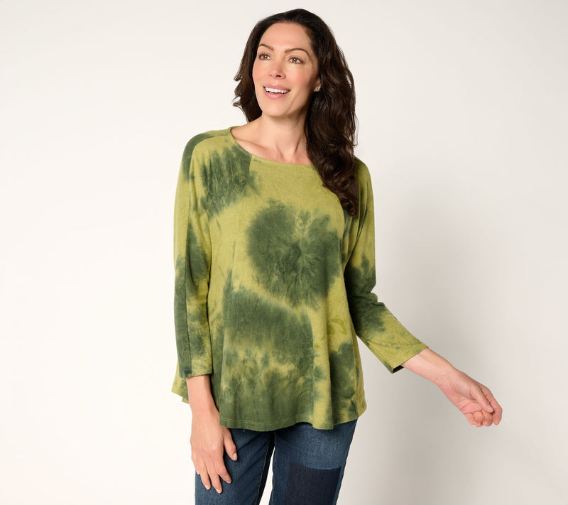 LOGO by Lori Goldstein Brushed Knit Tie Dye Dolman Top — View 13