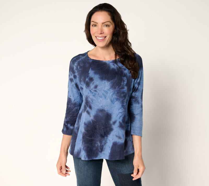 LOGO by Lori Goldstein Brushed Knit Tie Dye Dolman Top — View 14