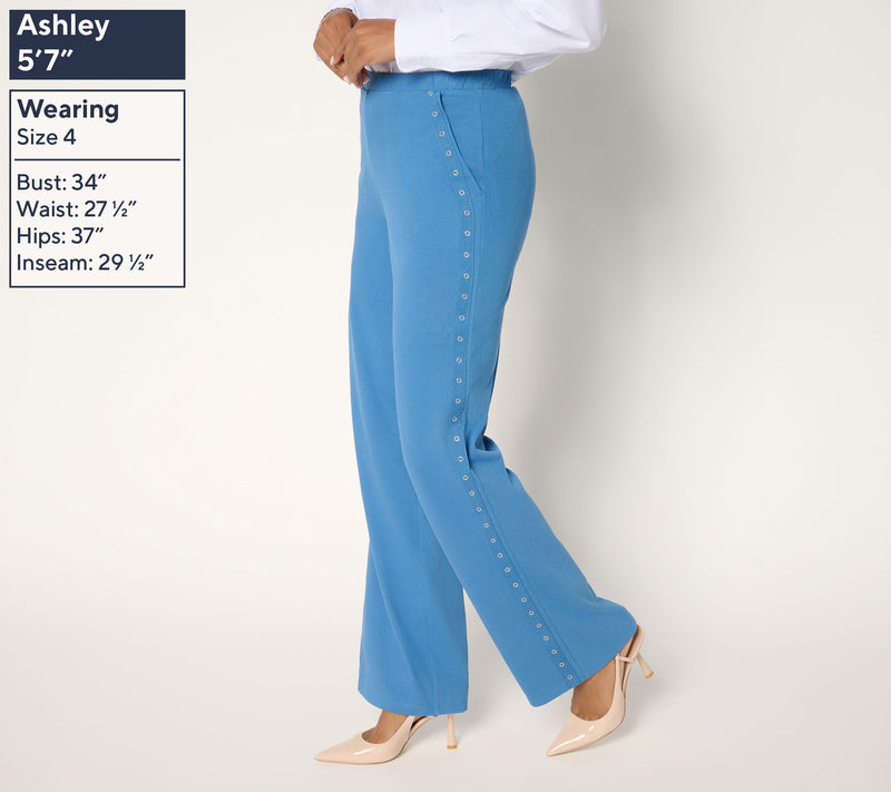 Women with Control Petite Wide Leg St Tropez Twill Pants — View 3
