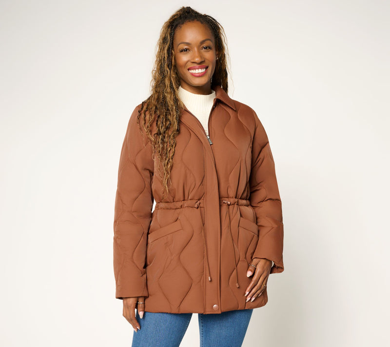 Susan Graver Quilted Cinch Waist Jacket — View 5