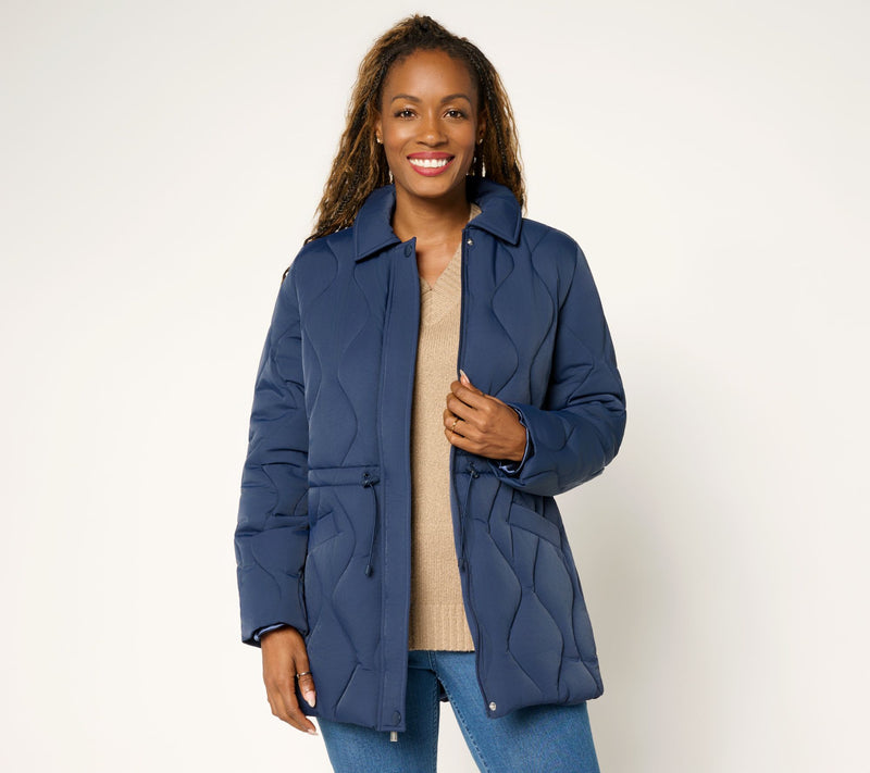 Susan Graver Quilted Cinch Waist Jacket — View 12