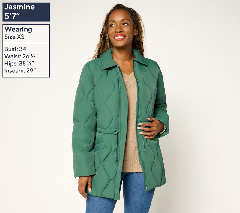 Susan Graver Quilted Cinch Waist Jacket — View 7