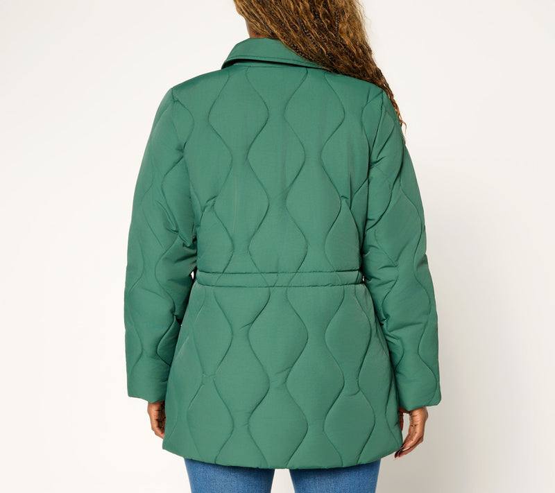 Susan Graver Quilted Cinch Waist Jacket — View 8