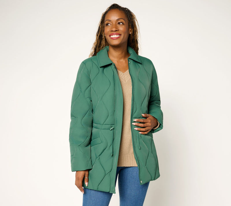 Susan Graver Quilted Cinch Waist Jacket — Main view