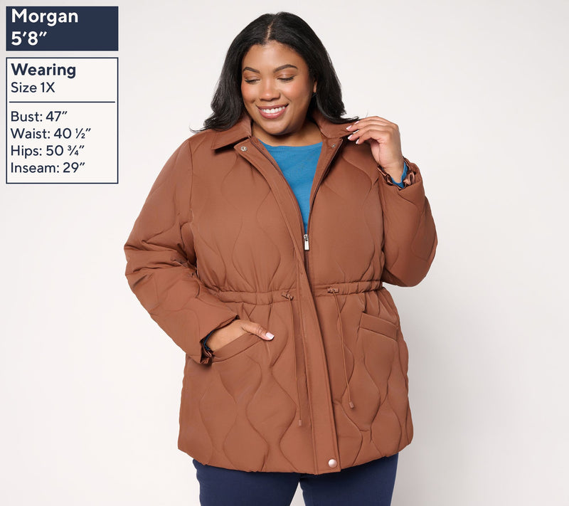 Susan Graver Quilted Cinch Waist Jacket — View 6