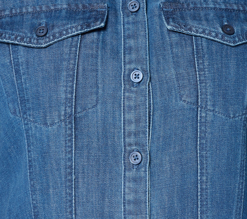 Me by Jennie Garth Rockie Bell Sleeve Denim Shirt — View 6