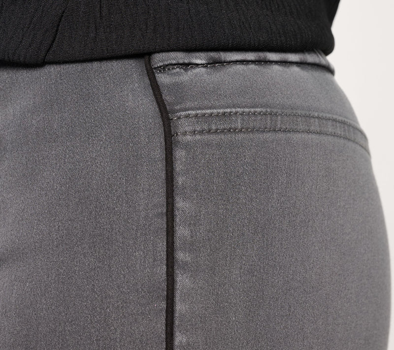 Susan Graver Regular Soft Stretch Slim Flare Jean w/ Seam Detail — View 5