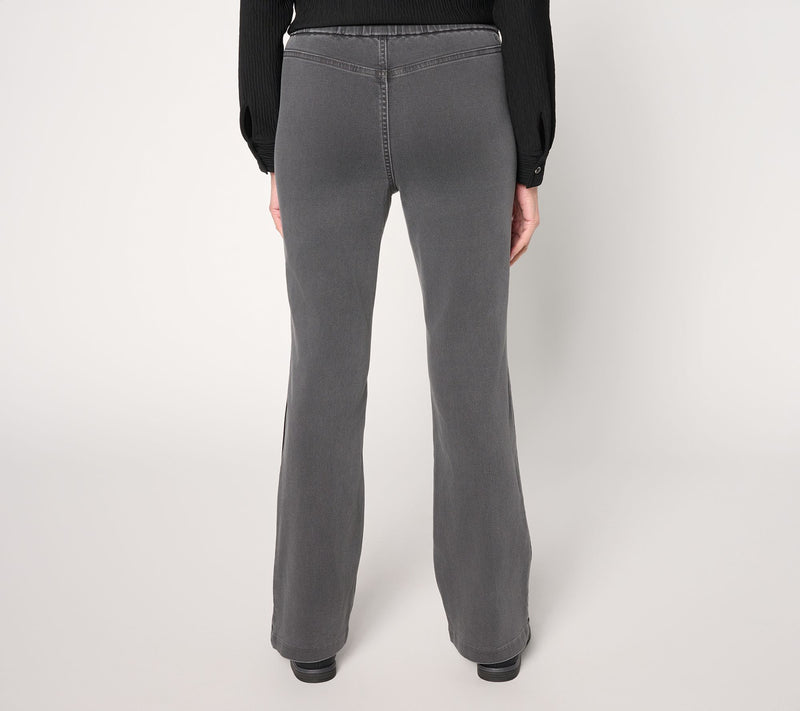 Susan Graver Regular Soft Stretch Slim Flare Jean w/ Seam Detail — View 3