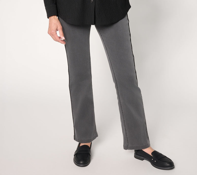 Susan Graver Petite Soft Stretch Slim Flare Jean w/ Seam Detail — View 7
