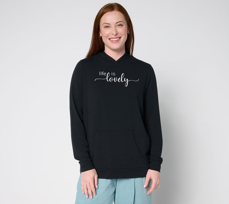 AnyBody Cozy Knit Jersey Message Hoodie — View 10
