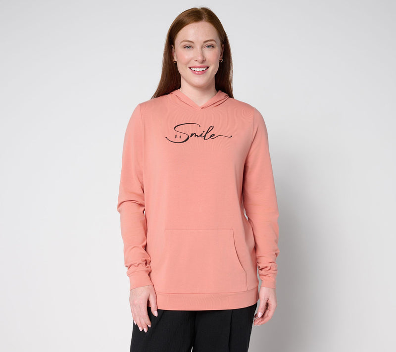 AnyBody Cozy Knit Jersey Message Hoodie — Main view