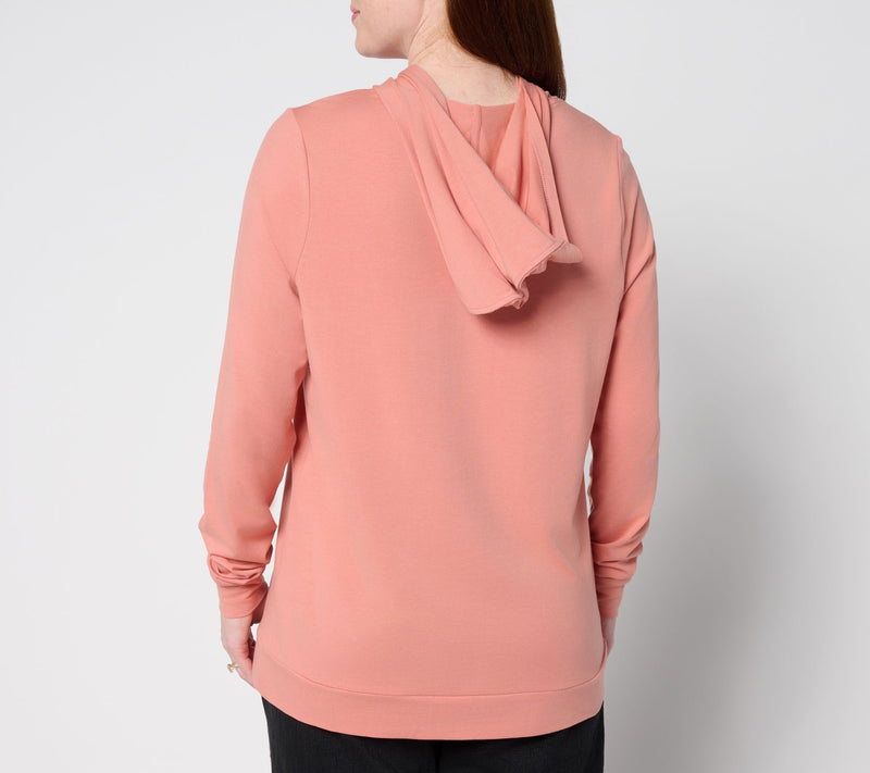 AnyBody Cozy Knit Jersey Message Hoodie — View 4