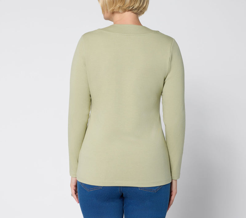 Denim & Co. Essentials Perfect Jersey Crossover V Top — View 4