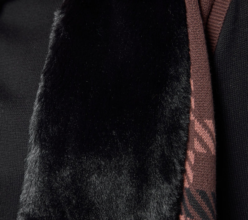 Denim & Co. Jacquard Plaid Faux Fur Trim Vest — View 6