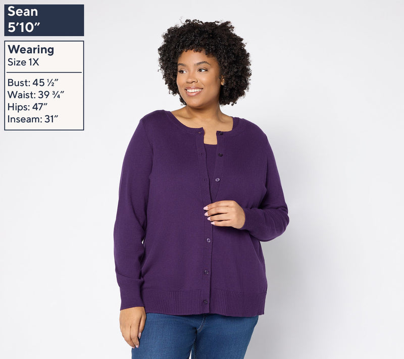 Denim & Co. Essentials Cardigan/Tank Sweater Twin Set — View 2