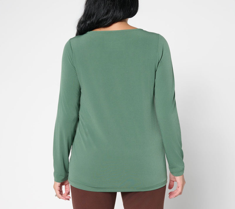 Susan Graver Modern Essentials Liquid Knit Bateau Neck Top — View 4