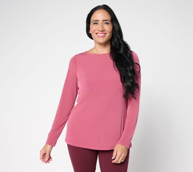 Susan Graver Modern Essentials Liquid Knit Bateau Neck Top — View 15