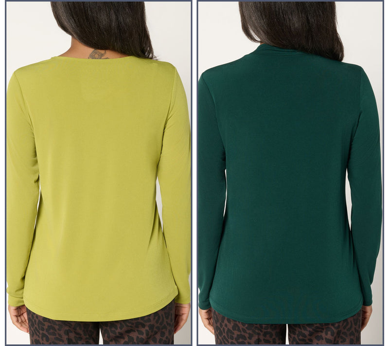 Susan Graver Modern Essentials Set of 2 Liquid Knit Tops — View 4