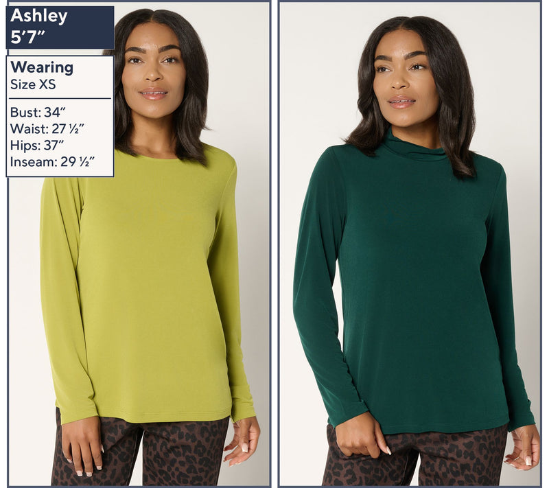 Susan Graver Modern Essentials Set of 2 Liquid Knit Tops — View 3