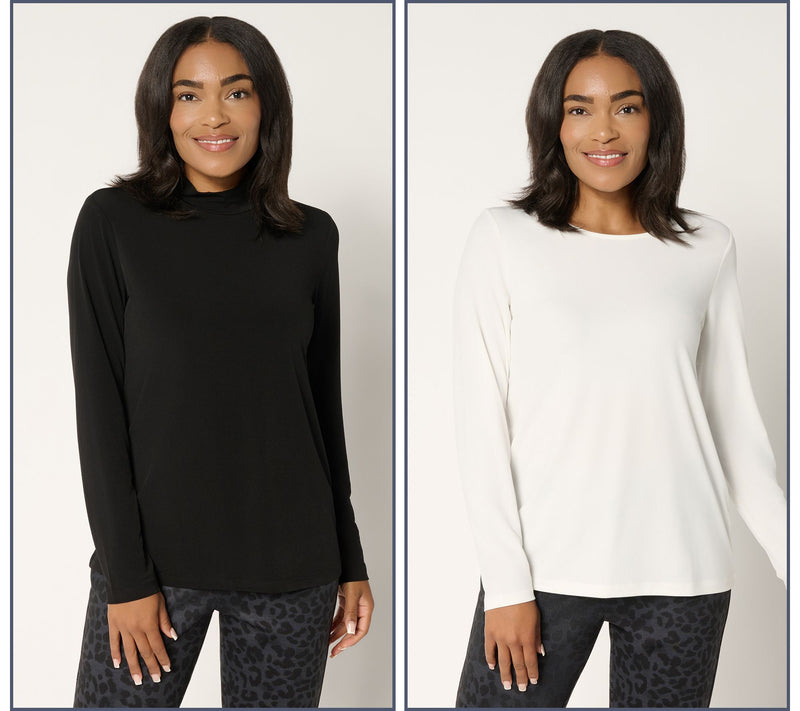Susan Graver Modern Essentials Set of 2 Liquid Knit Tops — View 13
