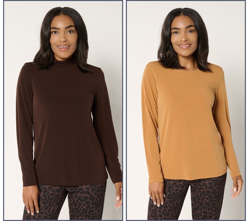 Susan Graver Modern Essentials Set of 2 Liquid Knit Tops — View 14