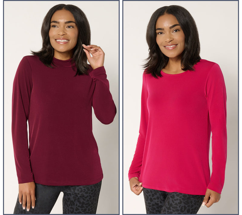 Susan Graver Modern Essentials Set of 2 Liquid Knit Tops — View 15