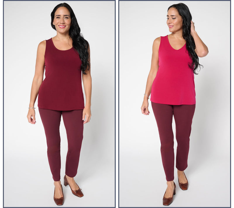 Susan Graver Essentials Set of 2 Liquid Knit Tanks — View 15
