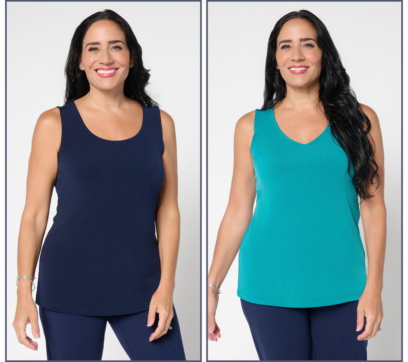 Susan Graver Essentials Set of 2 Liquid Knit Tanks — View 11