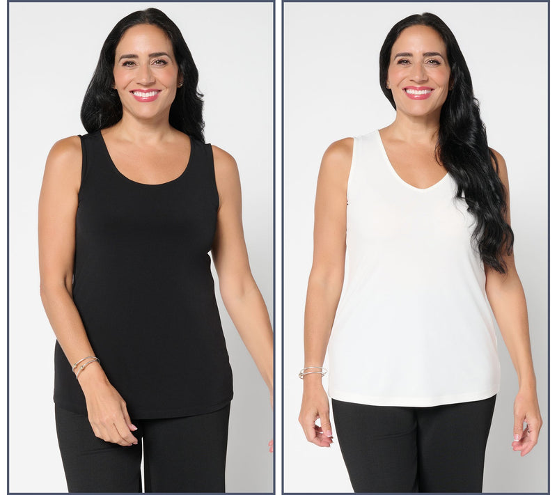 Susan Graver Essentials Set of 2 Liquid Knit Tanks — Main view