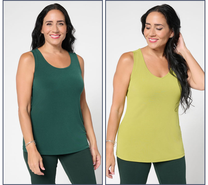 Susan Graver Essentials Set of 2 Liquid Knit Tanks — View 7