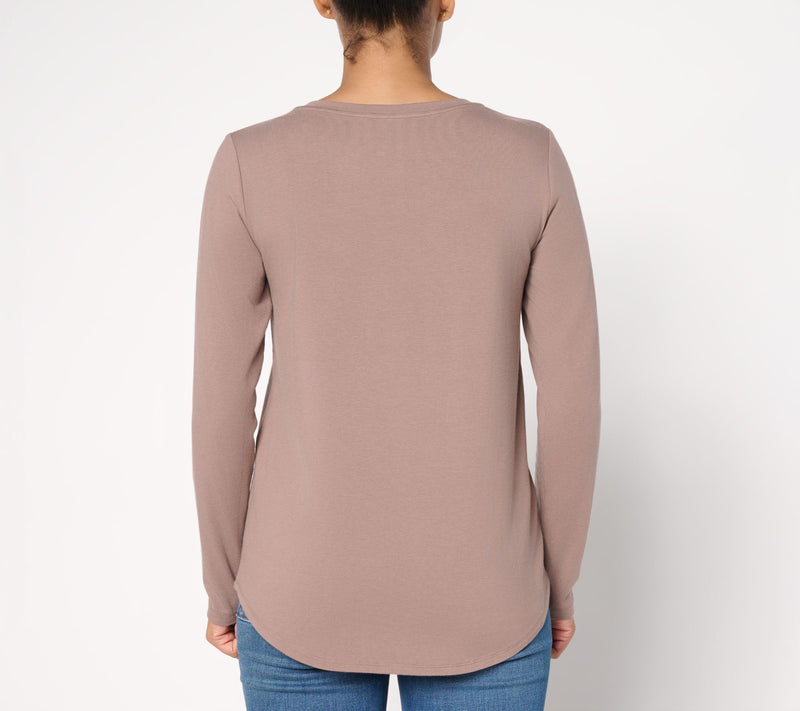 Susan Graver Regular Weekend Essentials Comfy Cotton Shirttail Tunic — View 14