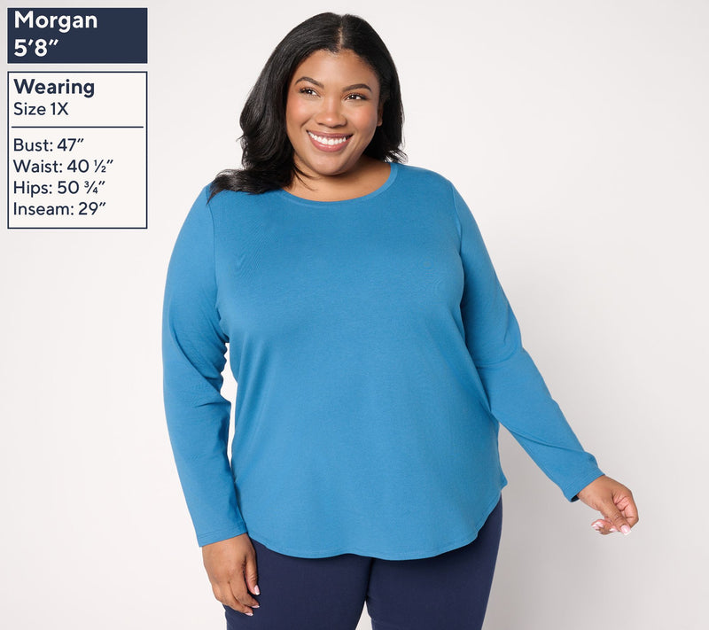 Susan Graver Regular Weekend Essentials Comfy Cotton Shirttail Tunic — View 12