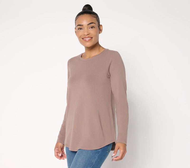 Susan Graver Regular Weekend Essentials Comfy Cotton Shirttail Tunic — View 10