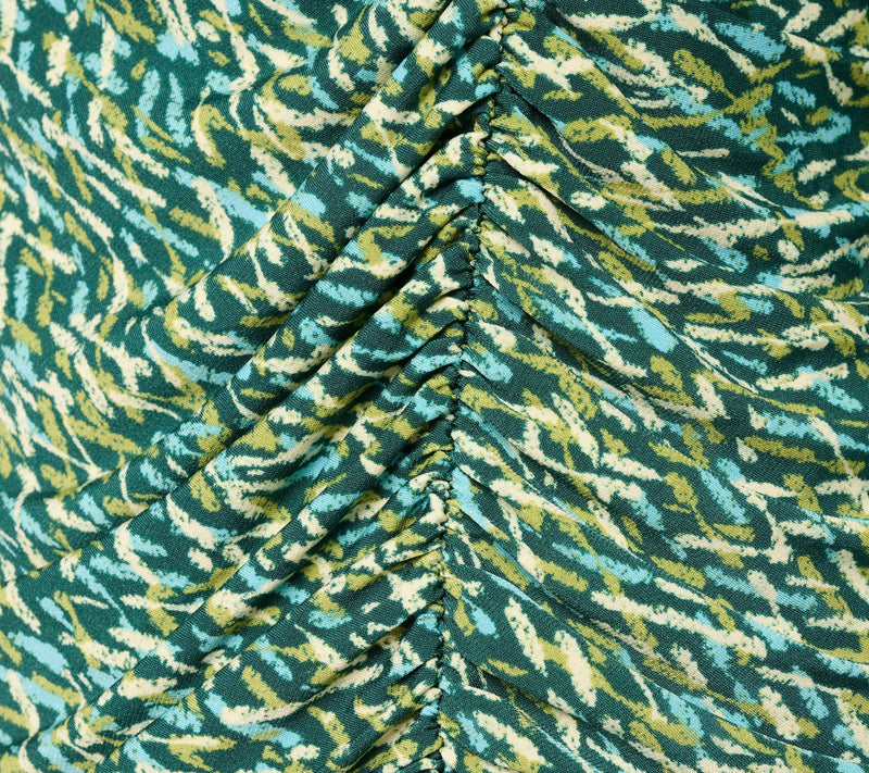 Susan Graver Printed Liquid Knit Asymmetrical Ruched Top — View 8
