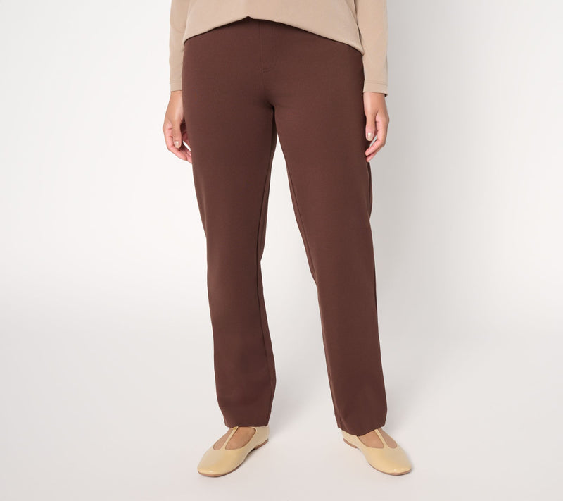 Susan Graver Regular Smart Ponte 350 Straight Leg Pull-On Pants — View 5