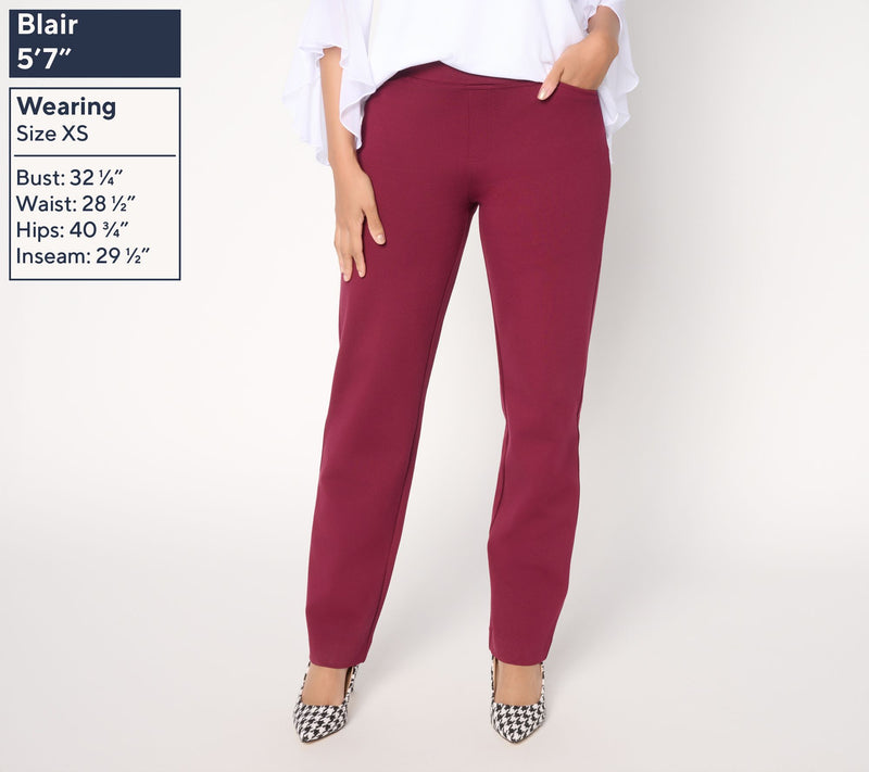Susan Graver Regular Smart Ponte 350 Straight Leg Pull-On Pants — View 10