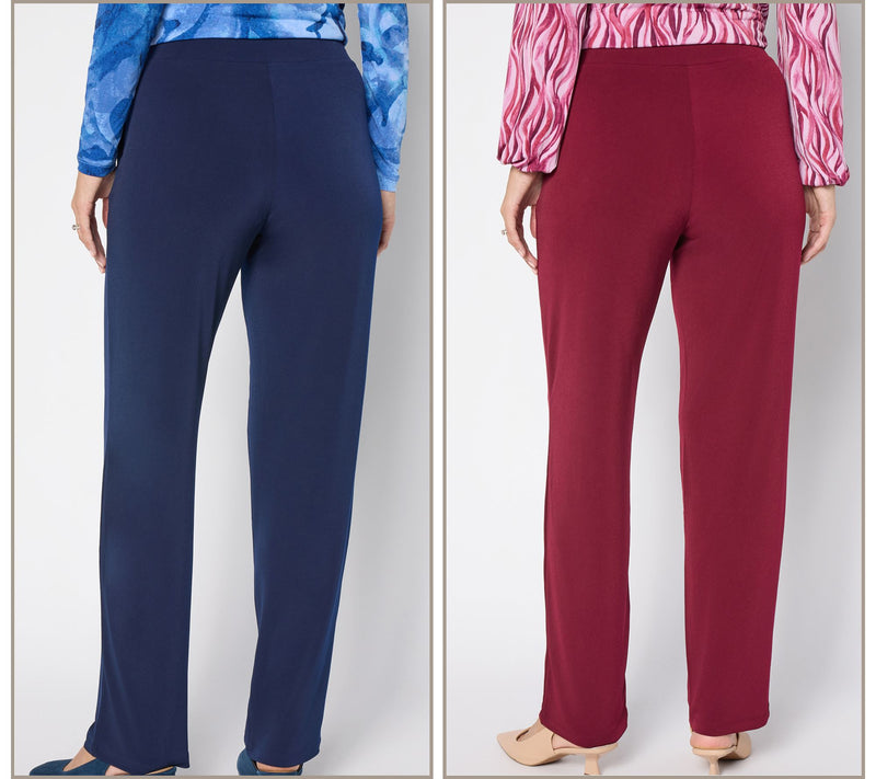 Susan Graver Essentials Petite Set of 2 Liquid Knit Pants — View 4