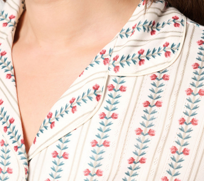 Berkshire Homewear 2pc Printed Pointelle Notch Collar Pajama — View 5