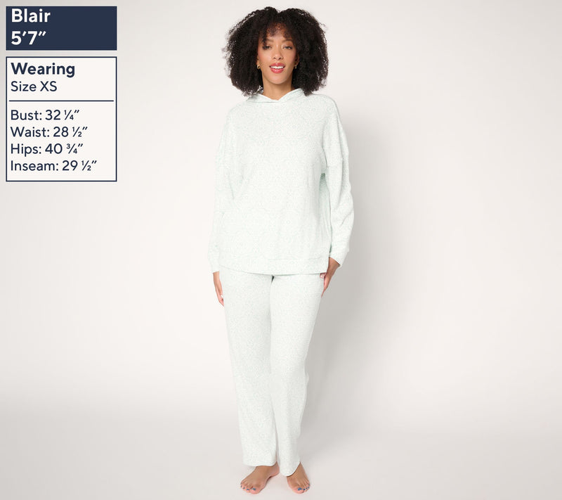 Berkshire Homewear Printed Chunky Waffle Hooded Lounge Set — View 5
