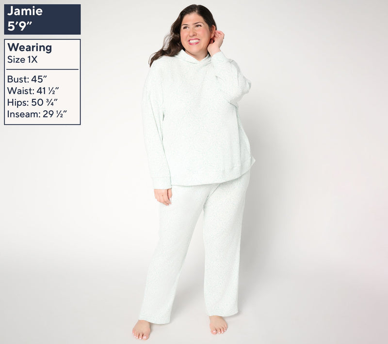 Berkshire Homewear Printed Chunky Waffle Hooded Lounge Set — View 4