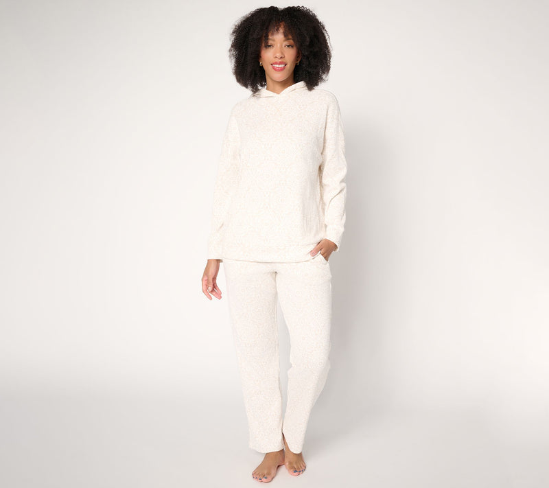 Berkshire Homewear Printed Chunky Waffle Hooded Lounge Set — View 10