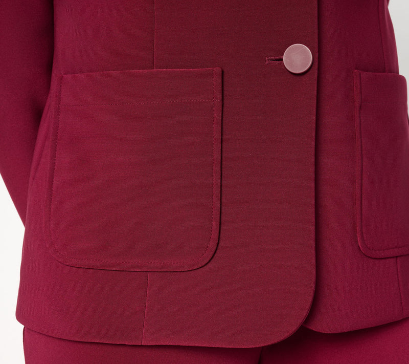 Susan Graver Petite Brushed Back LK Fusion Notch Collar Blazer — View 20