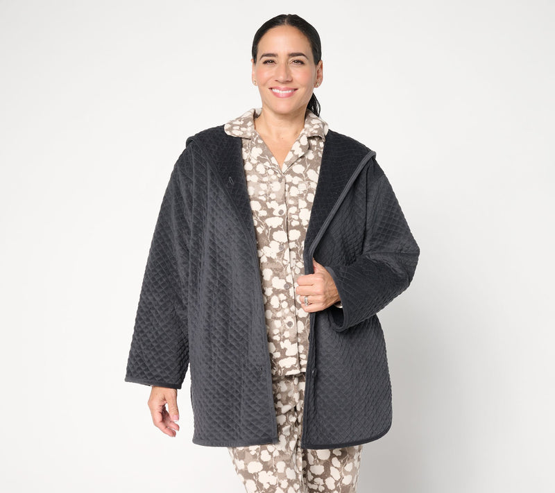 Berkshire Homewear Quilted Baby Fleece Cardigan — View 9