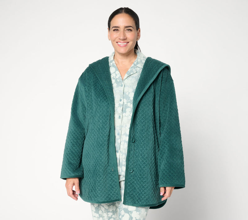 Berkshire Homewear Quilted Baby Fleece Cardigan — View 10